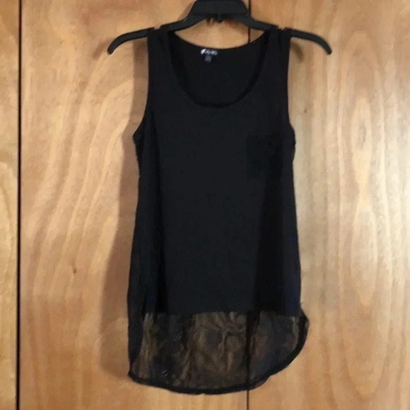 🍉black high-low lace back tank - Picture 1 of 4